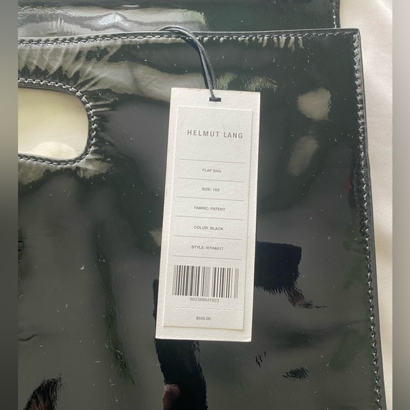 Helmut Lang NWT Black Patent Leather Flap Tote Bag - Picture 6 of 6
